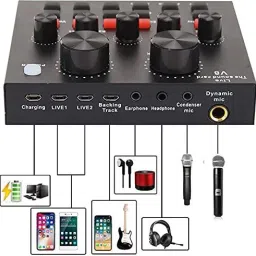 zhizuka BM800 Condenser Microphone with V8 Sound Card for Recording,Stream & Broadcast Microphone image 3
