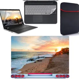 SDM nature wallpaper 4 in 1 combo pack with laptop skin sticker decal, laptop sleeve pouch, key guard, Screen protector all are laptop 15.6 inch Combo Set vinyl Laptop Decal 15.6 Combo Set 084 Combo Set-picture-12