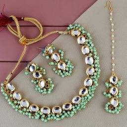Alloy Gold-plated Green Jewel Set-picture-14