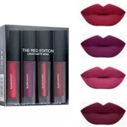 Red Edition Waterproof Long Lasting Set of 4 Liquid Matte Lipsticks KR-2-0