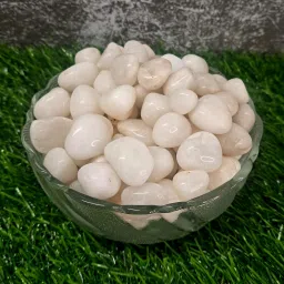White pebbles for decoration Polished Oval Marble Stone-image-90
