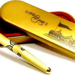 Luxury Gift Set Gold Plated Ayodhya Ram Mandir Engraved Pen in Designer Gift Box Roller Ball Pen-image-10