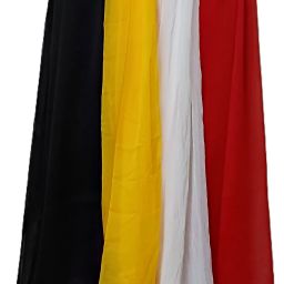 Chiffon Self Design Black, Yellow, White, Red Women Dupatta-image-2