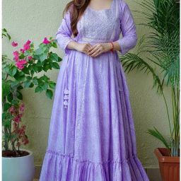Women Embroidered Viscose Rayon Anarkali Kurta-image-55