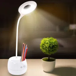 Desk Light with 3 Shades Touch Control Light Advanced Pen and Mobile Holder Rechargeable LED Desk Lamp Children Eye Protection Student Study Reading Dimmer Study Lamp-2