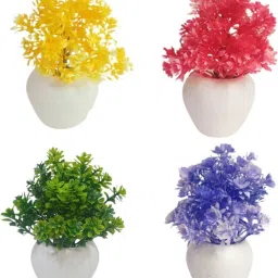 WILDFLOWER SET WITH POT Multicolor Wild Flower Artificial Flower with Pot-5