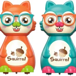 Pack Of 2 Press To Go Inertial Cute Squirrel Toy Rattle-image-78