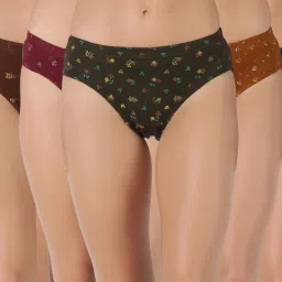 Pack of 7 Dollar Lehar Super Combed Cotton Women's Printed Solid Panty Women Hipster Multicolor Panty-image-33
