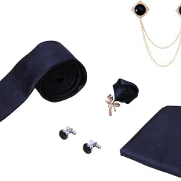 RANDOME STRIPE Silk Cufflink & Tie Pin Set-picture-14