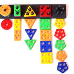sukan tex Angle Geometric Blocks Stacker Shape Sorter Column Puzzle Stacking Set for Kids image 3