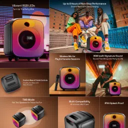 boAt PartyPal 63 Pro w/ Wireless Mic for Karaoke,8HRS Playback,RGB LEDs & TWS Feature 30 W Bluetooth Party Speaker image 2