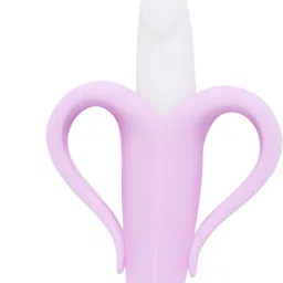 Baby Banana Training Toothbrush & Teether BPA Free Safe and Flexible (Pink) Teether-image-65