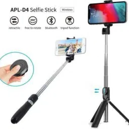 dilgona Smart Gadget 3in1 Selfie Stick multi-function Wireless Bluetooth XT-01 , XT-02 Selfie Stick with Remote Shutter 360 Rotate Extendable Handheld Foldable Mini Tripod Stand Foldable, selfie stick, tripod, bluetooth shutter for Smartphones Professional Remote Control Selfie Stick Monopod Kit, Tripod Tripod Ball Head image 5