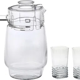 1st Time Versatile Transparent Jug & 2 Glass Set for Beverage Service, AA-21 Jug Glass Set-image-75