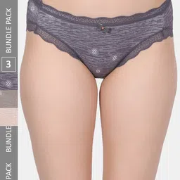 Amour Secret Pack Of 3 Self-Design Hipster Briefs-image-82