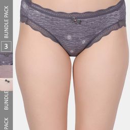 Amour Secret Pack Of 3 Self-Design Hipster Briefs-image-83