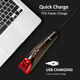 NOVA 1072 Fast Charge Titanium Coated USB Trimmer 45 minRuntime 9 Length Settings image 3