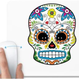 UDNAG White Mousepad 'Illustration | White Blue Red Sugar Skull' for Computer / PC / Laptop [230 x 200 x 5mm] Non Slip Base Mousepad-image-64