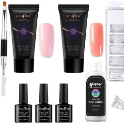 Nail Extension Poly Nail Gel Kit with Top Coat Base Coat Slip Solution-image-83