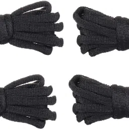 Vinylzone 4 SET OF BLACK OWAL SHOE LACES WIDE SHOELACES Shoe Lace-image-21