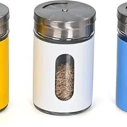 Kitchen Containers Salt and Pepper Dispenser Sprinkler Masala Box Set of 3 Sugar Sprinkler Shaker 100 gm-image-15