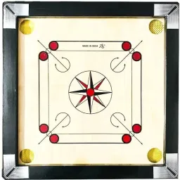 Matte Finish Small Carrom Board With Wooden Coins Striker Powder (20x20inch) 50 cm Carrom Board-picture-1