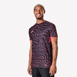 Adult Short-Sleeved Football Shirt Viralto Topo - Black & Neon Pink-image-13