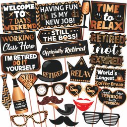 Happy Retirement Props, Happy Retirement Decoration Item(1) Photo Booth Board-image-21