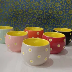 Pack of 6 Bone China Premium ludo05 Tea Cups Set of 6 | Coffee Mugs for Home Office-26