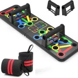 Multifunctional Combo Of Wrist Band And Push Up Training Board For Yoga & Fitness Accessory Kit Kit-26