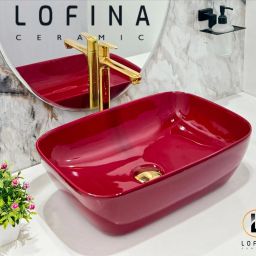 Premium Ceramic BASIN Which Gives Look To your Home Table Top Wash Basin AI1042 Cherry Red Special Colour Wash Basin Series Table Top Basin-image-90