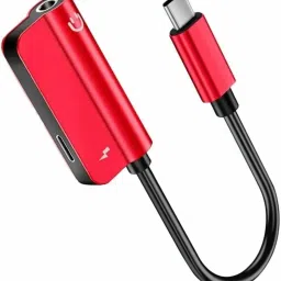SANNO WORLD Red 2in1Cto3.5mm Headphone Jack Adaptor/Connector Aux Audio(not supporting calling) Phone Converter-image-87