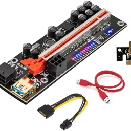 LipiWorld Pack Of 4 VER011-PRO Riser Card 10 Capacitors PCI-E 1X to 16X GDDR4 16 GB NVIDIA Chipset 64 bit 120 MHz Graphics Card image 3