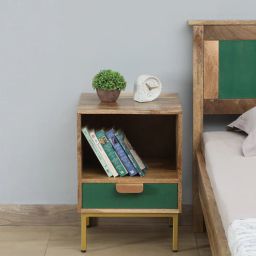 woodsworth from pepperfry Alentejo Mango Wood Bedside Table In Scratch Resistant Natural Finish-picture-33