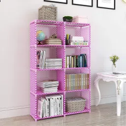 Plastic Metal 8 Shelf Book Organizer Kids, office, Study Rooms Plastic Open Book Shelf-23