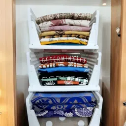 Plastic Kanikaass neuhome Wardrobe storage organizer for clothes stackable large size Storage Basket-14