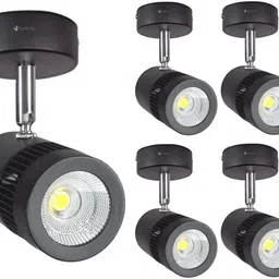 hybrix LED Spot Light, Surface Track light (9 WATT) Picture Light, Focus Light, Down Light, Super Bright COOL White Light Color, Bridge-Lux Optical COB LED, Spot Adjustable , Aluminum Heat Sink (PACK OF 5) Track Lights Ceiling Lamp-picture-44