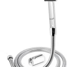 Square Hand Shower Telephonic with 1mtr SS Shower Tube and Wall Hook Shower Head WALL MOUNT Handheld-96