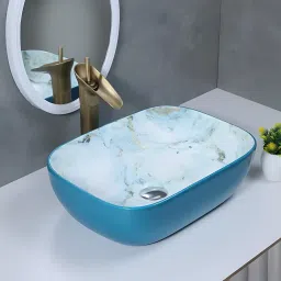 Glossy Finish Tabletop Vessel Sink Basin For Bathroom (18 x 13 x 5.5 Inch) OS-173 Counter Top-image-34