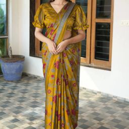Printed, Floral Print Daily Wear Chiffon, Georgette Saree-image-19