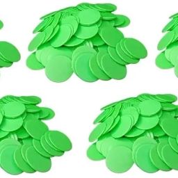 ROUND PLASTIC PLAIN TOKEN COIN FOR SHOP, GAMES, STORES, SCHOOL (500 COIN,GREEN)-25