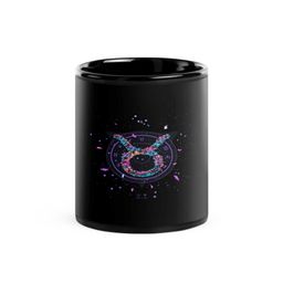 RISH Black & Pink Printed Ceramic Glossy Coffee Mug 325 ml-16