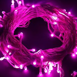 SPARK WORLD Pink Rice Shape Bulb String Lights-92