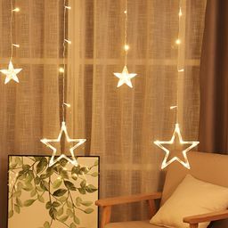 SPARK WORLD Yellow & White 12 Star Bulb String Lights-41