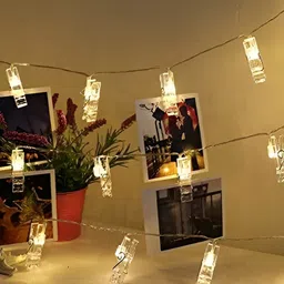 ENORMITY White & Yellow Photo Clip Shape String Lights-14