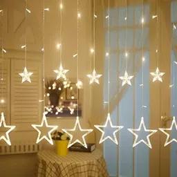 SPARK WORLD White Star Shaped Bulb String Lights-45