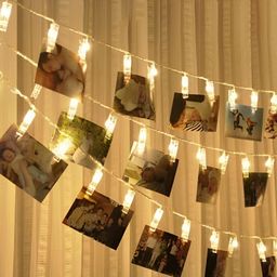 ENORMITY White Photo Clip Shape String Lights-20