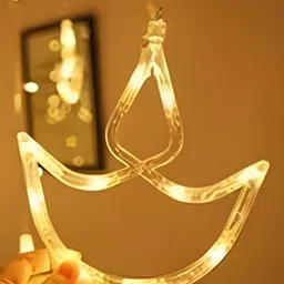 SPARK WORLD Yellow & White Diya-Shaped String Lights-9