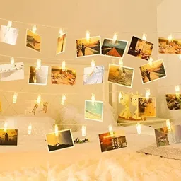 SPARK WORLD Gold toned Photo-Clip String Lights-41