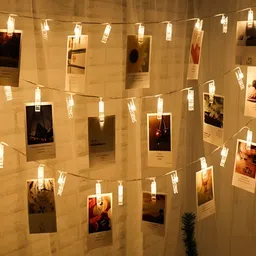 SPARK WORLD Yellow Photo Clip-Shape Shape String Lights image 1